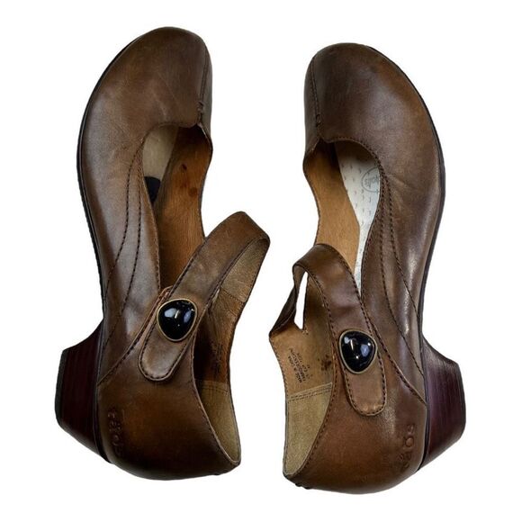 Taos Women's Slip-On Samba Leather Mary Jane Heeled Shoes Light Brown Size 9 - Picture 6 of 10
